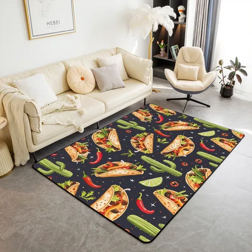 Miniatura 16 de Erosebridal Cowboys - Alfombra antideslizante de 3 x 5 pies, alfombra de caballos occidentales, tapete decorativo para interiores, montañas