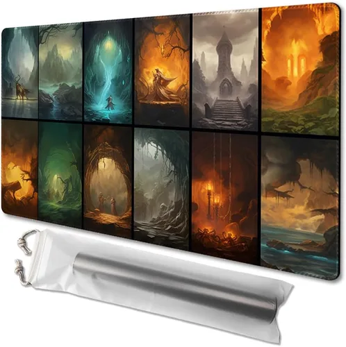 Miniatura 29 de MTG - Tapete de juego tamaño 24 x 14 pulgadas, bolsas de almacenamiento antideslizantes, ideal para entusiastas de los juegos de cartas, tapete