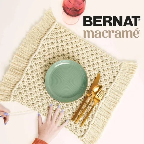 Miniatura 6 de Bernat - Hilo para macramé color negro, paquete de 3 de 250 g/8.8 oz - Algodón - #6 súper esponjoso - Tejido de punto, ganchillo y manualidades