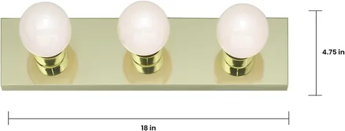 Miniatura 3 de Nuvo Lighting SF77/188 Lámpara de Tocador Transicional de Tres Luces en Acabado de Latón Pulido/Fundido
