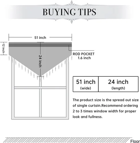 Miniatura 5 de WUBODTI Cortinas transparentes con cenefa con cuentas negras para ventanas, 1 unidad, cenefas de cortina semitransparentes para dormitorio y cocina