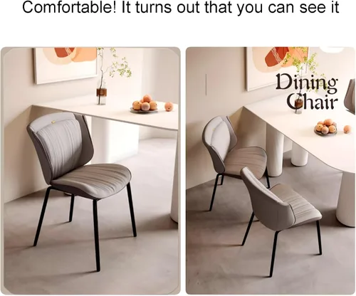 Miniatura 4 de Light Luxury Dining Chair, Simple Modern Leisure Chair with Backrest, Color Matching Design, Enhance the Sense of Space, Suitable for Kitchen