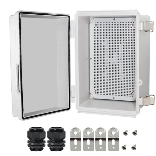 Miniatura 19 de Zulkit Caja de conexiones IP67 Caja eléctrica impermeable para proyectos con cubierta transparente con bisagras, cierre de acero inoxidable, carcasa
