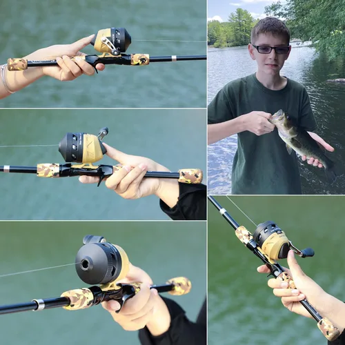 Miniatura 7 de Sougayilang Kids Fishing Rod and Reel Combo,Light Weight Fishing Pole with Spincast Fishing Reel Tackle Bag Lures for Youth,Girls and Boys Good