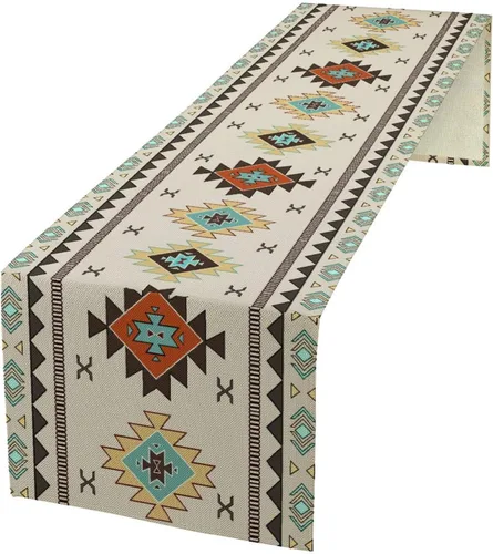Miniatura 15 de Camino de mesa con estampado de vaca, camino de mesa estilo occidental con estampado de cuero de vaca en blanco y negro, decoración de mesa