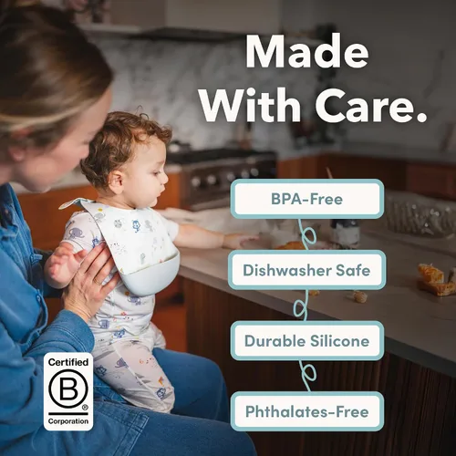 Miniatura 6 de Loulou Lollipop - Babero de silicona suave y resistente al agua para bebés y niños pequeños de 3 a 36 meses, fácil de limpiar, ajustable y agarra