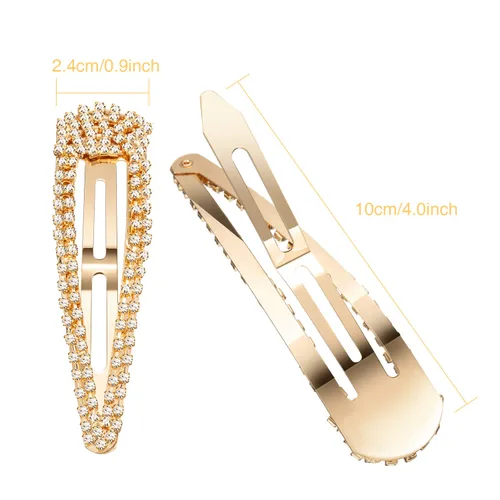 Miniatura 3 de Geyoga 6 pinzas para el cabello con diamantes de imitación a presión de 4 pulgadas, pasadores de metal para el cabello, horquillas de cristal