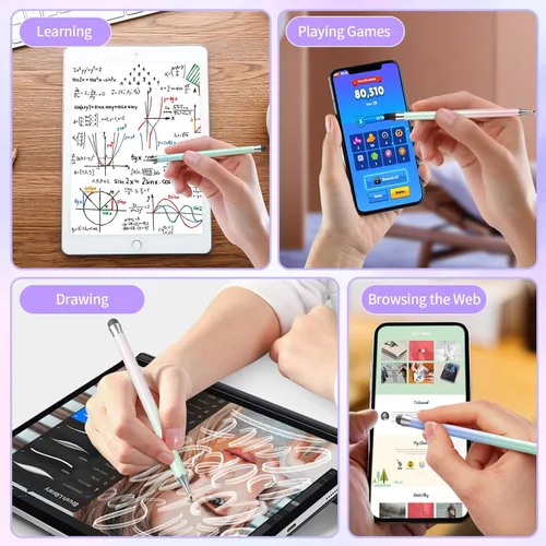 Miniatura 5 de Lápiz óptico para pantallas táctiles, sensibilidad 2 en 1 y lápiz capacitivo de precisión para iPad, lápiz óptico compatible con iPhone, Apple iPad