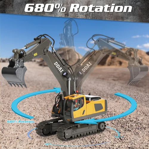 Miniatura 3 de DDAI Excavadora de juguete con control remoto para niños de 8 a 12 años, las mejores ideas de regalo para niños de 3, 4, 5, 6, 7, 8, 9, 10 años