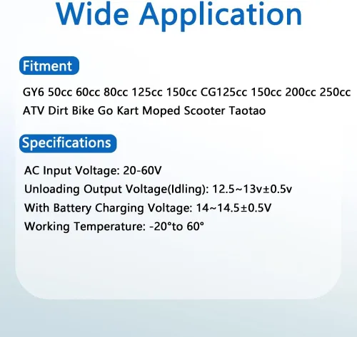 Miniatura 2 de Regulador de voltaje rectificador de 4 cables para GY6 50cc 60cc 80cc 125cc 150cc CG125cc 150cc 200cc 250cc ATV Dirt Bike Go Kart Moped Scooter