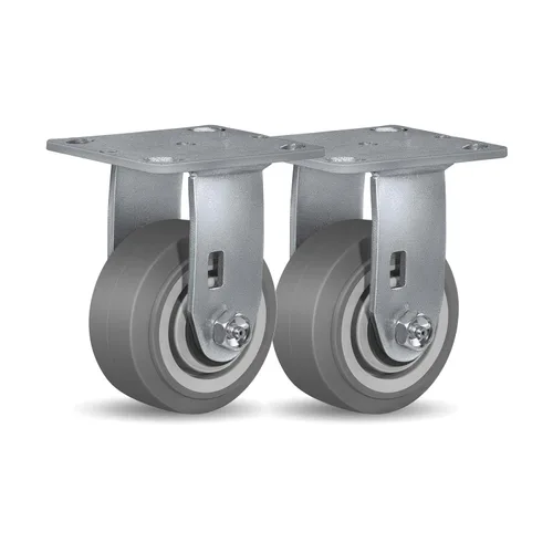Miniatura 43 de Ruedas giratorias de alta resistencia 4x2, ruedas industriales, ruedas de goma (banda de rodadura plana), juego de 1 con capacidad de hasta 450