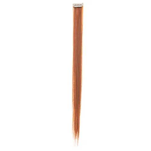 Miniatura 5 de SWACC 12 extensiones de cabello lacio de un color con clip, para mujer, extensiones de cabello sintético con rayas de color (rojo jengibre)