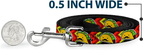 Miniatura 4 de Correa para perro Taco Man 4 pies de largo 0.5 pulgadas de ancho
