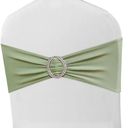 Paquete de 50 bandas para sillas color verde salvia, bandas elásticas para sillas deslizantes, lazos para bodas, fiestas, baby shower, eventos,