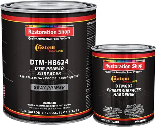 Custom Shop - Imprimación Surfaceadora de Uretano DTM Gris de Alta Construcción 2.1 VOC (Kit de 1-1/4 Galones) Imprimación Directa a Metal de Alto
