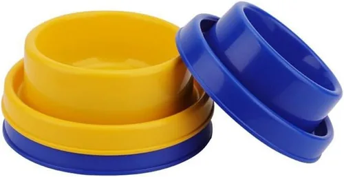 Miniatura 9 de Ants Away - Cuenco redondo para perros y gatos, comedero para animales pequeños, sin derrames, color amarillo, S