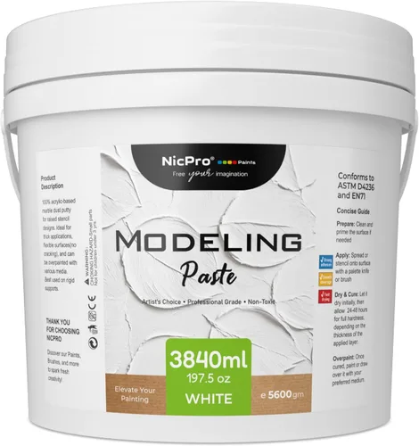 Miniatura 8 de Nicpro Pasta de modelado de 19.3 fl oz / 28.2 oz para pintura acrílica, medio acrílico de alta densidad para arte de textura y grosor, pasta