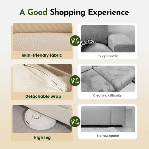 Miniatura 5 de Valthie Sofá biplaza de pana de 61 pulgadas, sofás modernos y cómodos con bolsillo lateral, sofá de sala de estar, sofá para dormitorio y espacios