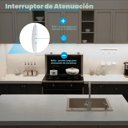 Miniatura 8 de Litever Luces para debajo del gabinete enchufables, 6 piezas de barras de tira de luz LED de 12 pulgadas. Super brillantes, regulables, enlazables