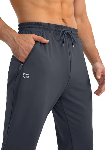 Miniatura 4 de G Gradual Pantalones deportivos para hombre con bolsillos con cremallera, pantalones deportivos cónicos para entrenamiento, correr, correr
