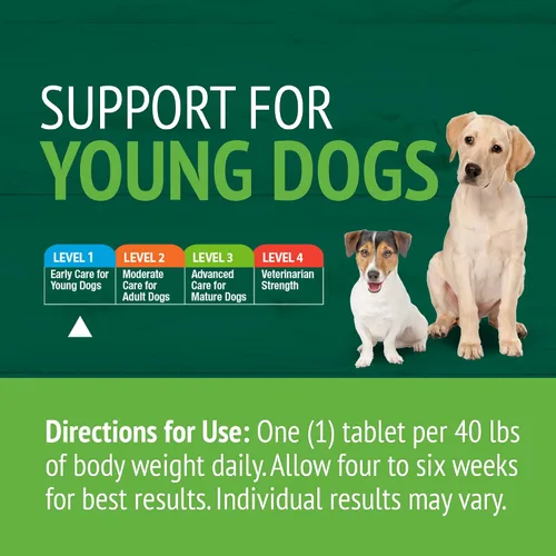 Miniatura 5 de Petnc Level-1 Suplemento de salud de cadera y articulaciones para perros jóvenes (60 unidades), 500 mg de glucosamina, 100 mg de condroitina, 10 mg