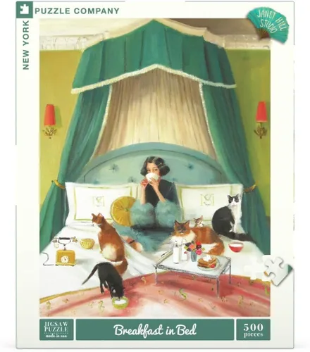 Miniatura 3 de New York Puzzle Company - Janet Hill Breakfast in Bed - Rompecabezas de 500 piezas para adultos por Janet Hill