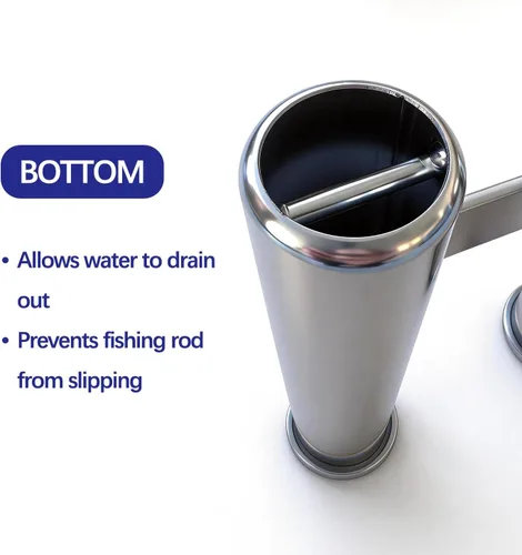 Miniatura 6 de Marine Boat - Soporte para caña de pescar de acero inoxidable con 3 cañas, 3 cañas, barco de pesca marina, acero inoxidable, soportes laterales