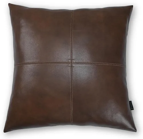 Miniatura 31 de Funda de almohada de piel de cordero – Funda decorativa para cojín de sofá – Fundas para sala de estar y dormitorio, 14 x 14 pulgadas – Caja marrón