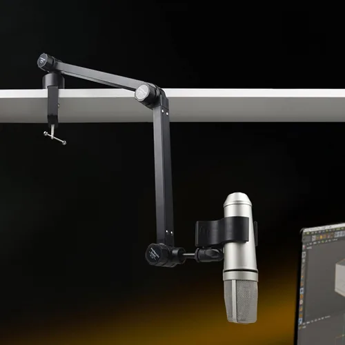 Miniatura 3 de Soporte de micrófono de escritorio ajustable flexible Brazo del auge del micrófono para el montaje superior del arte de la cocina de la transmisión