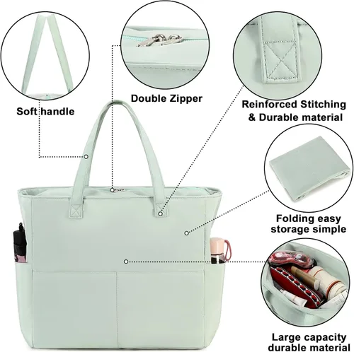 Miniatura 7 de Bluboon - Bolsa de playa impermeable para mujer, extra grande, con compartimento húmedo, para llevar de fin de semana, bolsa de piscina para viajes
