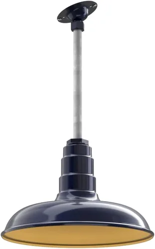 Miniatura 19 de Steel Lighting Co. Malibu - Lámpara colgante Montaje en techo Domo de 14 pulgadas vástago de 12 pulgadas Estilo de granja de acero Rojo