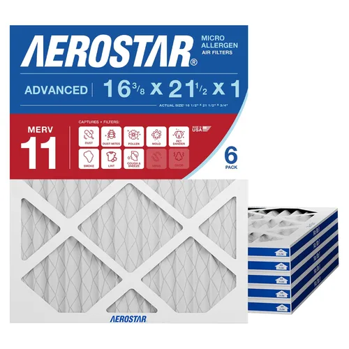 Miniatura 11 de Aerostar Filtro de aire MERV 8 de 16.375 x 21.5 x 1, 4 unidades, tamaño real (16.50 x 21.50 x 0.75), HVAC, aire acondicionado y filtro de horno que