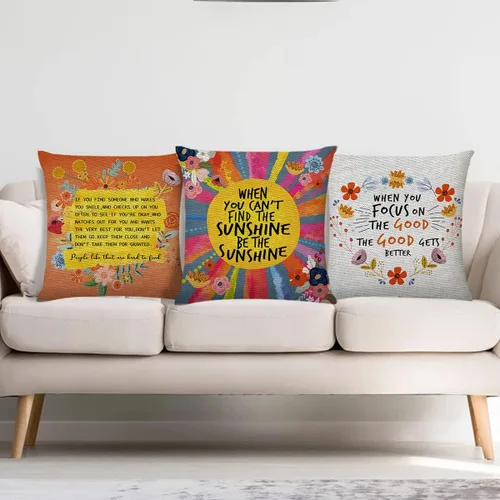 Miniatura 5 de Littlefa Funda de Almohada Be The Sunshine, Fundas de Almohada de Sol, Funda de Almohada Decorativa Sunshine, Funda de Almohada Decorativa de Flores