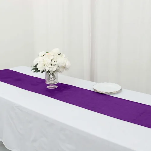 Miniatura 16 de Efavormart - Camino de mesa de terciopelo negro de alta calidad de 12 x 107 pulgadas para decoración de bodas y fiestas
