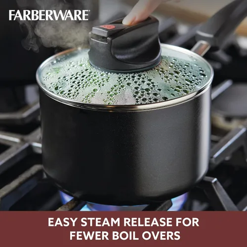 Miniatura 6 de Farberware Smart Control Cacerola Antiadherente con Tapa, 2 Cuartos, Negro