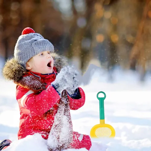 Miniatura 4 de Toddmomy Juguetes de playa para niños, tamices de arena con mango largo, juego de pala de arena de plástico de 8 piezas para baño al aire libre
