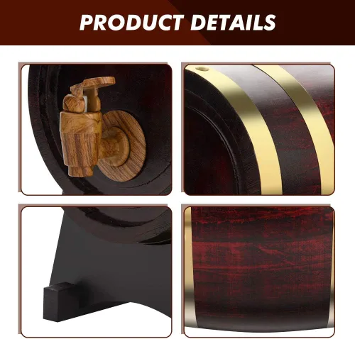 Miniatura 4 de Vino, madera de roble vintage dispensador de vino dispensador de whisky casero cubo de vino whisky para almacenar whisky cerveza vino bourbon