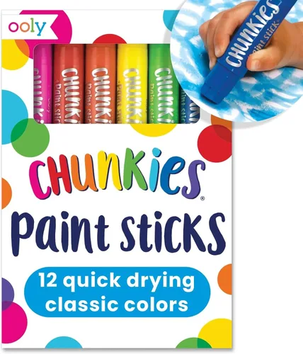 Miniatura 9 de Ooly Chunkies - Juego de 6 barras de pintura de neón para niños, juego de palitos de pintura de témpera de colores neón, sin ensuciar, suministros