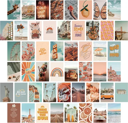 PROCIDA Kit de collage de pared para adolescentes y niñas, bonita decoración estética de habitación, pósteres de fotos bohemias, decoración de pared