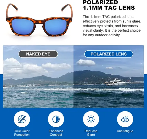 Miniatura 6 de Lentes de sol para niños, lentes de sol polarizados retro de los años 80 para niños y niñas, A Tea Demi, talla única
