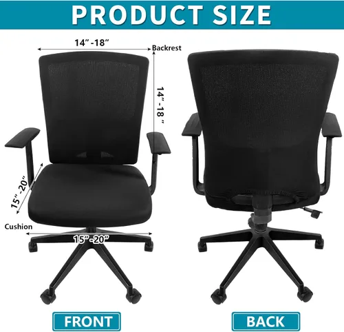 Miniatura 2 de Tatuo Funda para silla de computadora, funda de asiento de oficina con reposabrazos y respaldo, protector elástico elástico para silla giratorio