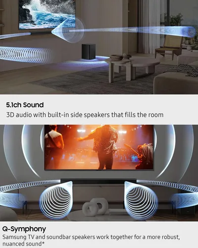 Miniatura 2 de Samsung Barra de sonido de la serie B, subwoofer HW-B750F de 5.1 canales, con subwoofer inalámbrico, DTS Virtual:X 3D Audio, Q-Symphony y modo