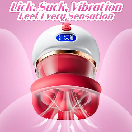Miniatura 8 de Vibrador de succión de rosas, vibrador de boca mejorado 5 en 1, juguetes sexuales para mujeres con pantalla LCD, 10 chupadores, 10 lamiendo