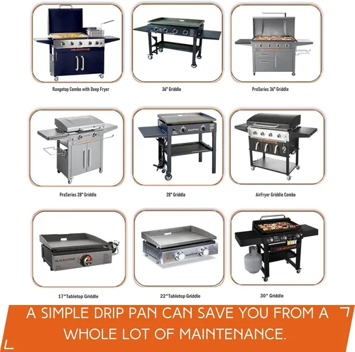 Miniatura 5 de Findful Paquete de 50 forros para bandejas de goteo para accesorios de parrilla Blackstone, bandeja de papel de aluminio desechable para 17, 22, 28