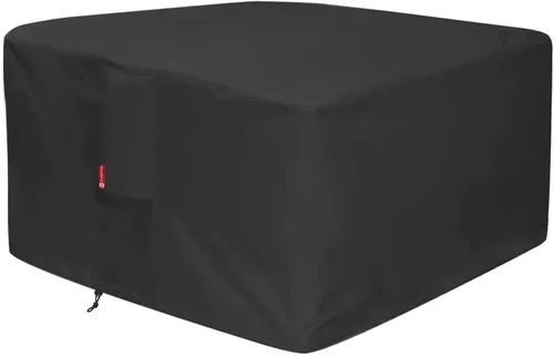 Miniatura 13 de SheeChung Cubierta cuadrada para hoguera de 30 pulgadas de largo x 30 pulgadas de ancho x 24 pulgadas de alto, resistente al agua 600D, cubierta
