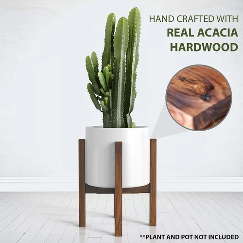 Miniatura 7 de Soporte de plantas moderno de mediados de siglo - Se adapta a macetas grandes de 12 y 13 pulgadas (NO incluidas) - Soporte de madera hecho a mano