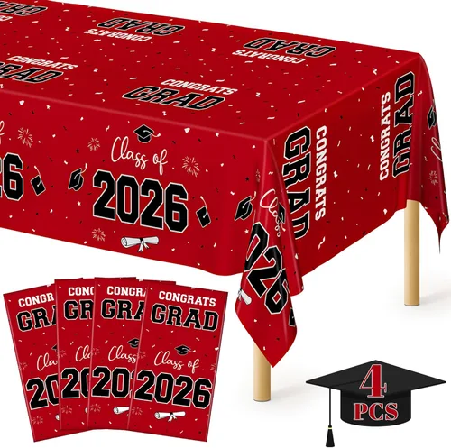 Miniatura 87 de Suministros de regreso a clases, 2 manteles de 108 x 54 pulgadas, manteles desechables coloridos para el primer día de escuela, rectangular