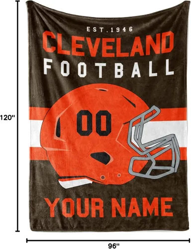 Miniatura 218 de Manta personalizada para fanáticos del fútbol americano – Se envía al día siguiente – Hecha en Estados Unidos – Manta de vellón personalizada