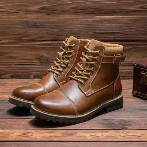 Miniatura 8 de Bruno Marc - Botas para hombre de combate estilo Oxford para motocicleta