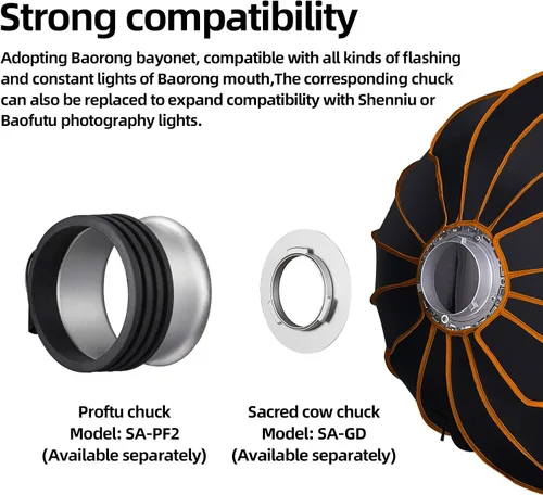 Miniatura 7 de Godox QR-P90 - Caja de luz parabólica profunda de 35 pulgadas (35.4 in) con rejilla Bowens Mount bolsa de transporte de instalación rápida 35.0